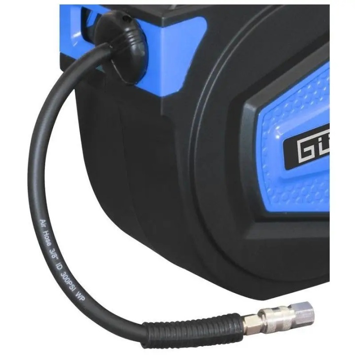 GÜDE 2882 TAMBOUR AVEC ZWIJANYM TUYAU PCW, BLEU 15 M