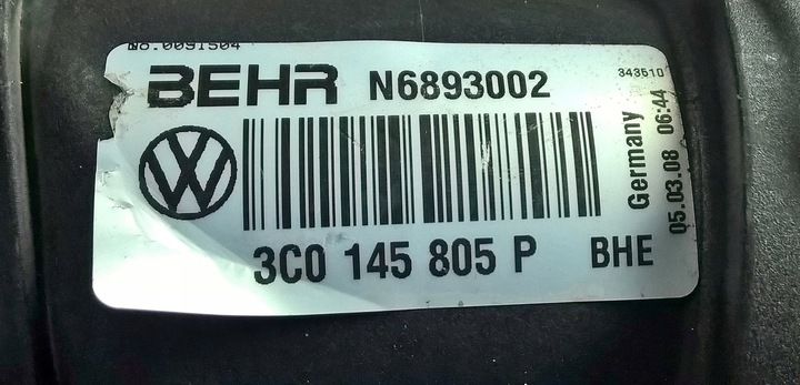 фото №6, Інтеркулер vw passat b6 2,0 tdi 3c0145805p оригінал.