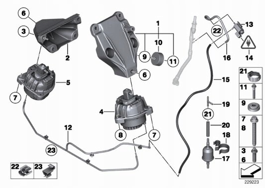фото №13, Подушка двигателя l/p bmw 5 f10 , 5 f11 , 5 gran туризмо f07 , 6 f12 ,