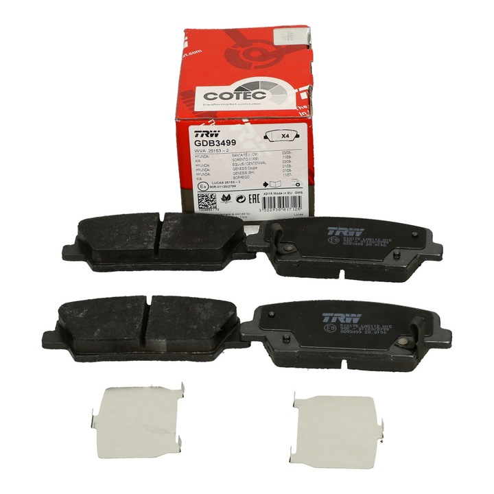 фото №12, Trw гальмівні колодки гальмівні зад sorento hyundai santa fe