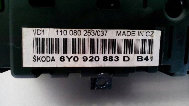 фото №7, Спидометр skoda fabia i рестайлинг tdi 6y0920883d