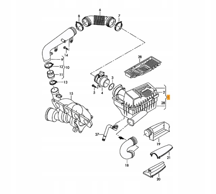 фото №10, Корпус фильтра воздуха org audi a3 8p tt 1.8 2.0