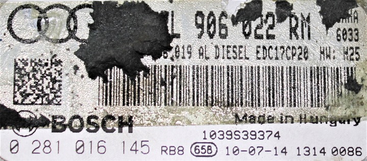 фото №11, Audi компьютер двигателя 03l906022rm 0281016145