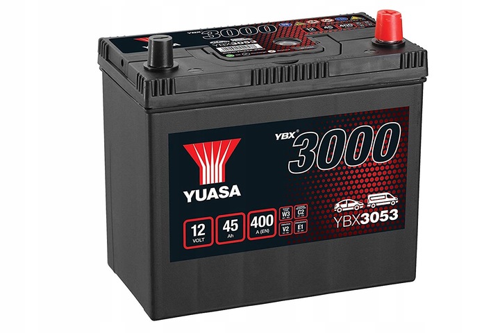 АКУМУЛЯТОР YUASA YBX3053 12V 45AH 400A YBX3000 SMF P+ STANDARDOWY