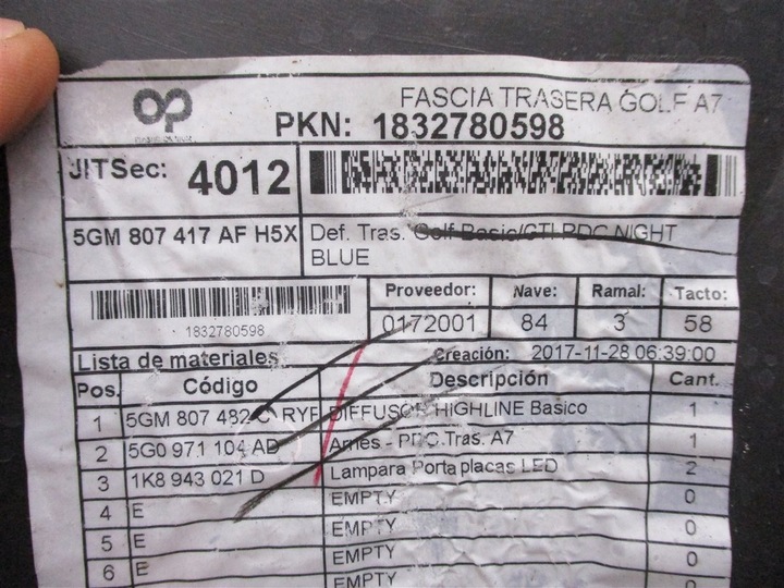 фото №15, Бампер зад 4xpdc vw golf 7 vii рестайлинг gti 17- lh5x 5gm807421an