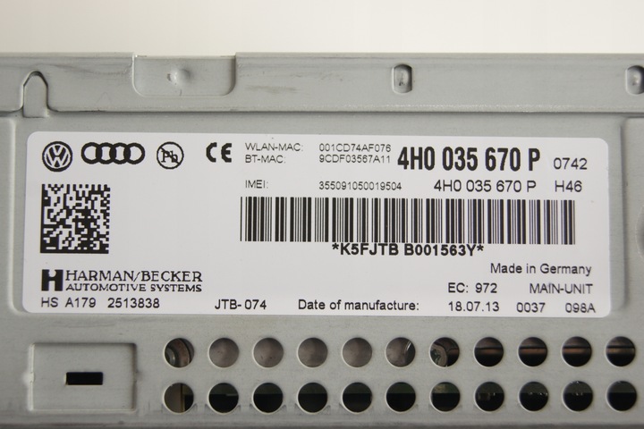 фото №6, Gd audi a8 s8 считыватель mmi навигация sim sd 4h0035670p