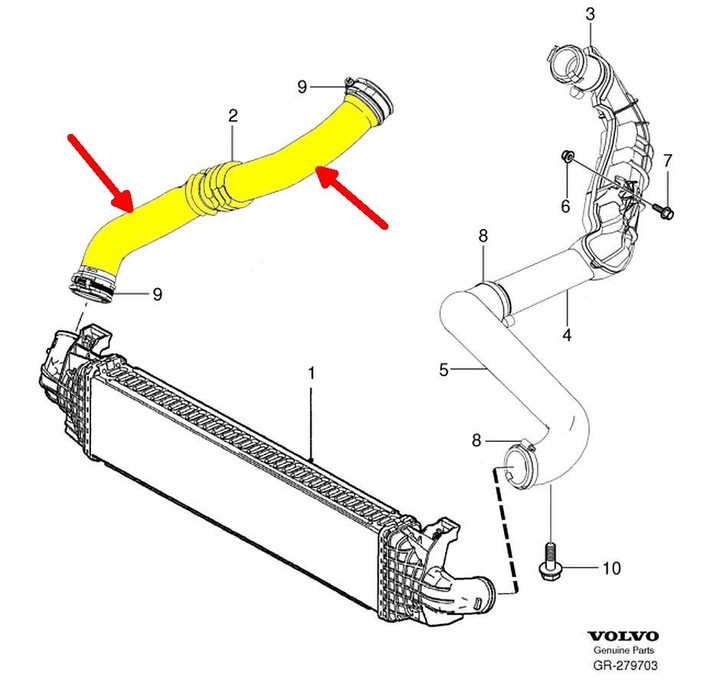 фото №6, Volvo s80 v70 2,0d шланг труба шланг turbo 30792127