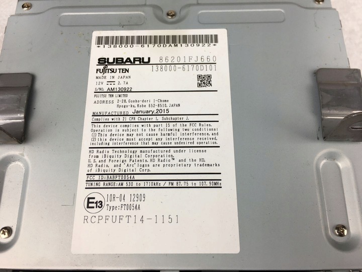 фото №12, Subaru forester 13- радіо навігація 86201sg660 usa