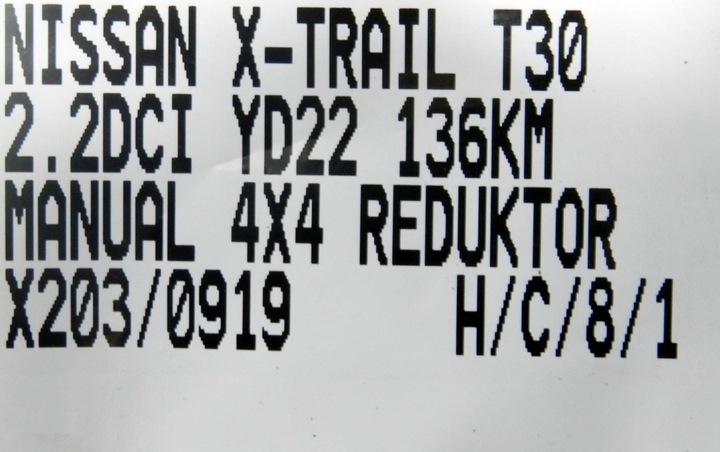 фото №7, Коробка передач коробки передач редуктор nissan x-trail t30 2.2 dci 4x4