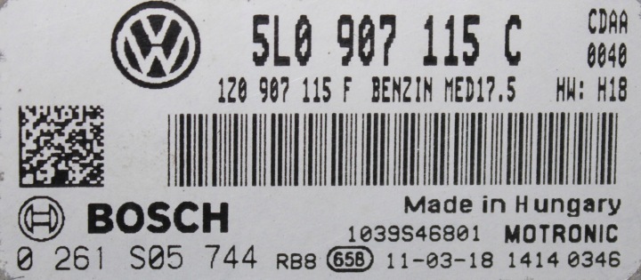 фото №5, Skoda компютер двигуна 5l0907115c 0261s05744
