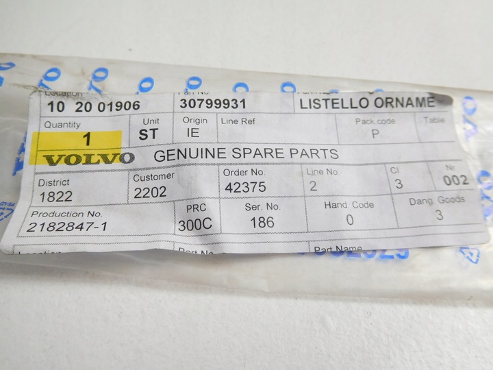 фото №7, Планка декоративная левая volvo xc90 03-14 30799931