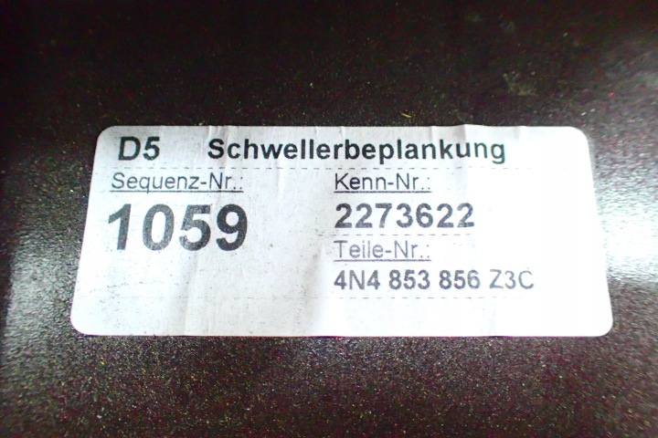 фото №5, Audi a8 4n d5 молдинг порогова права ld3y 4n4853856