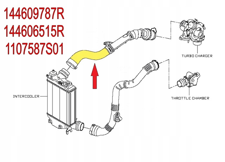 фото №6, Труба шланг шланг turbo qashqai 1.5 dci 1107587s01