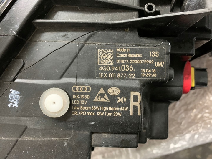 фото №7, Audi a6 c7 фара передняя правая (правая фара, головной свет) полный led matrix