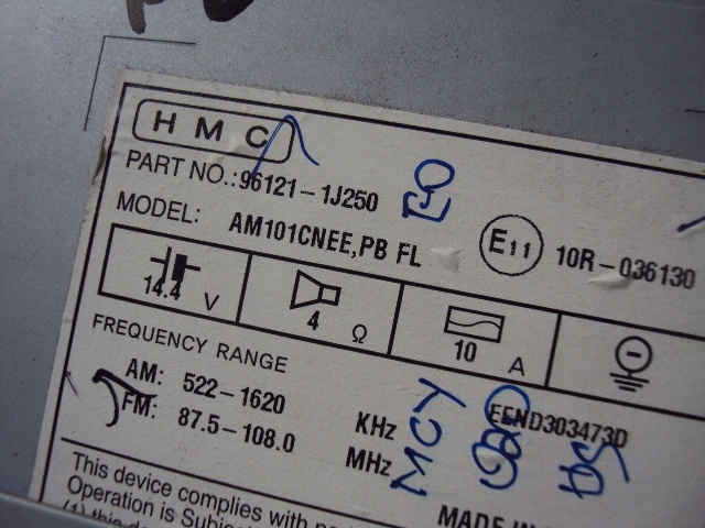 фото №9, Радіо cd mp3 hyundai i20 fl 08-14