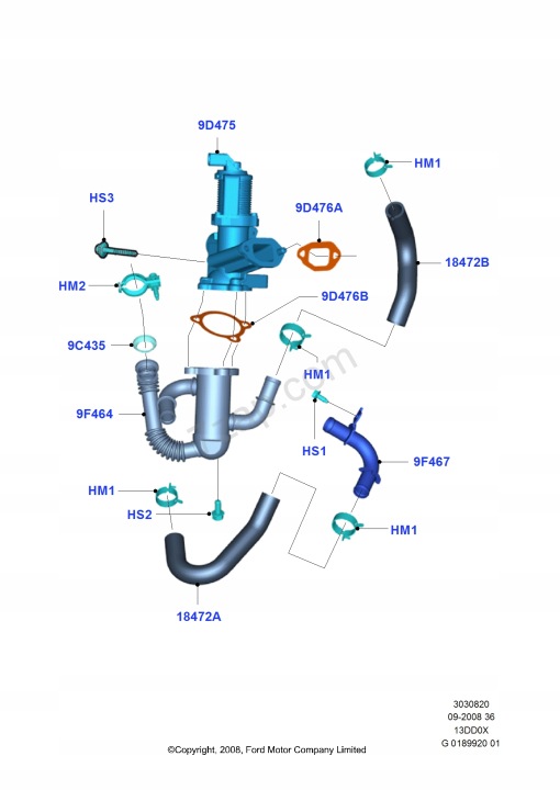 фото №5, Шланг трубка  жидкости охлаждающей ford ka 08- 1539484