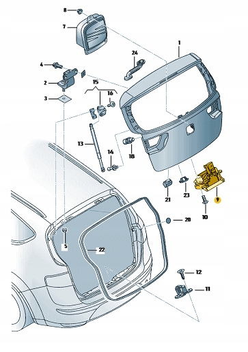 фото №3, Замок багажника крышки капота зад seat altea xl aso