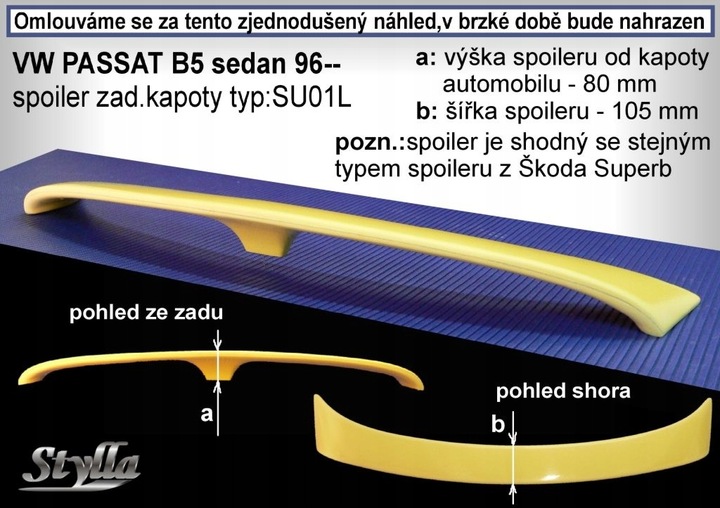 фото №6, Спойлер спойлер do vw passat b5, b5.5 96-- 3 типи