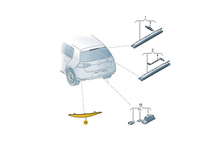 фото №2, Отражатель отражающие свет vw golf vii gti/gtd lew