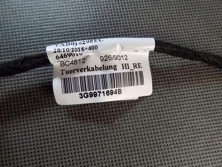 фото №3, Vw passat b8 жгут дверь правые зад 3g9971694b