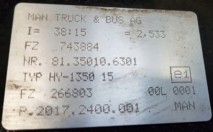 фото №6, Man tgx tgs tga вкладка моста hy-1350 38:15 2019 год