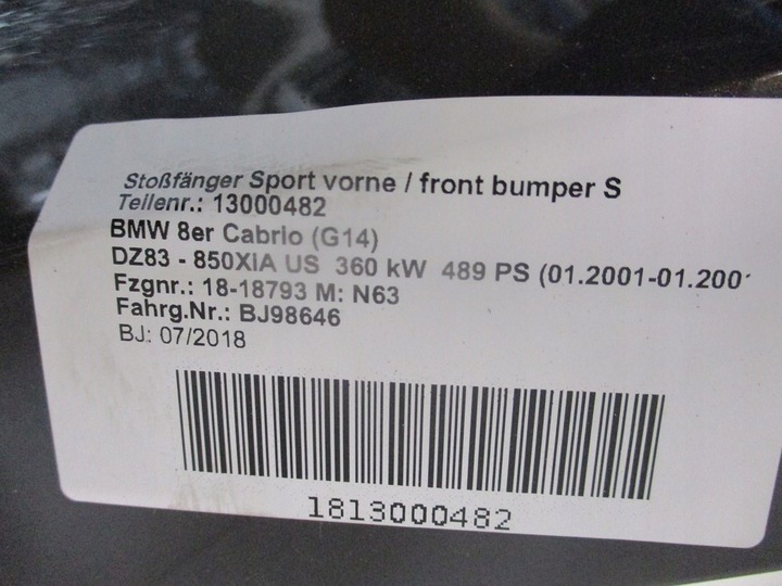 фото №8, Бампер bmw 8 g14 g15 g16 6x pdc usa