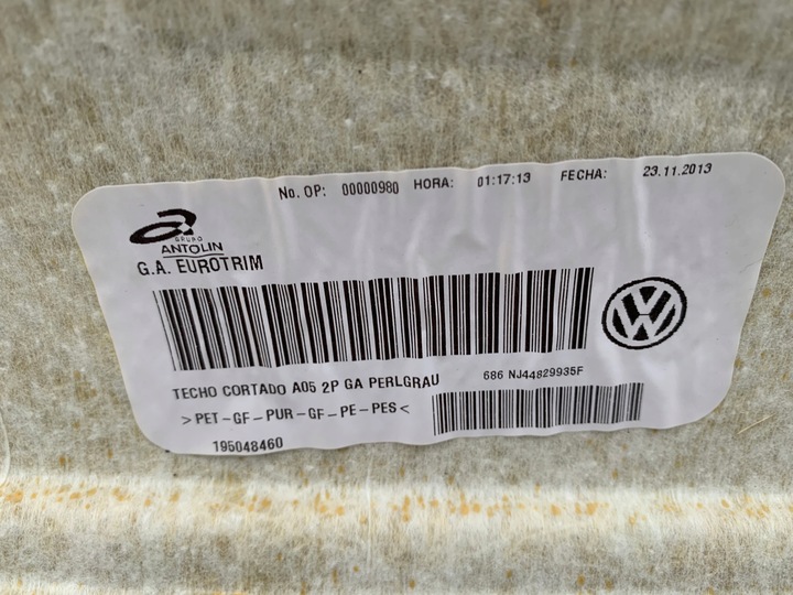 фото №7, Потолок vw polo 6c 6r 3 дверь 6c3867501a