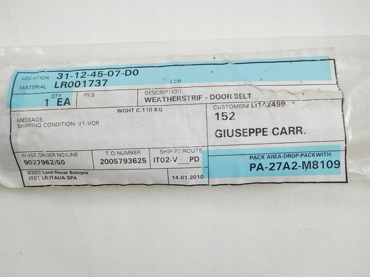 фото №8, Прокладка стёкла дверь правые зад freelander 2 07-14