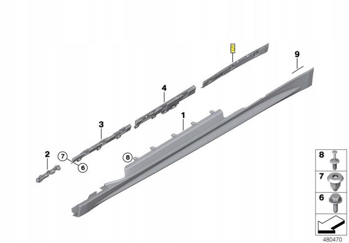фото №7, Кронштейн місце. порога праві bmw f33 f33n e83 f83n