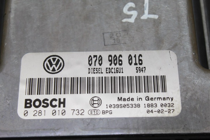 фото №5, Блок керування двигуном (ебу, комп'ютер двигуна) vw t5 2.5 tdi 070906016