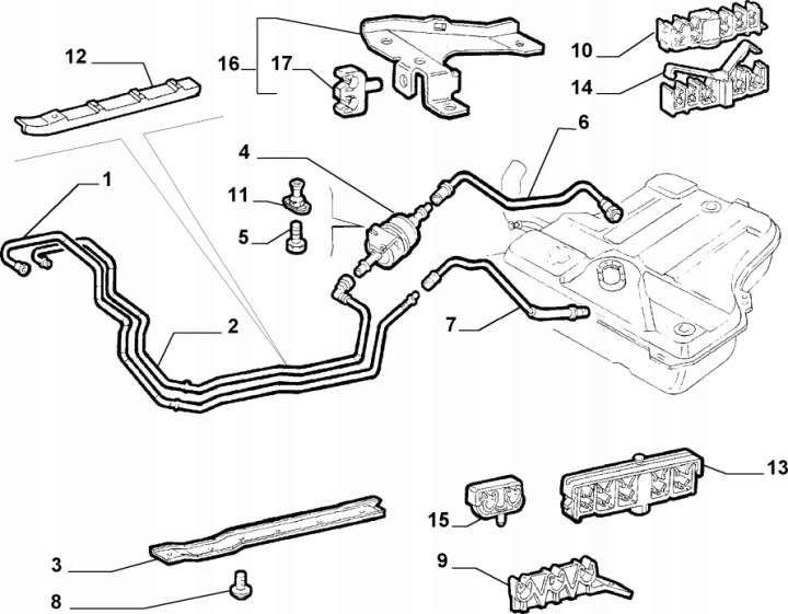 фото №9, Трубка  бак пального fiat palio we 1.4 spi 97-