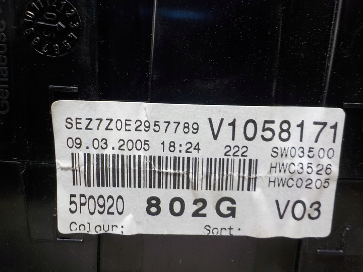 фото №7, Seat altea 1.9tdi спидометр приборы 5p0920802g