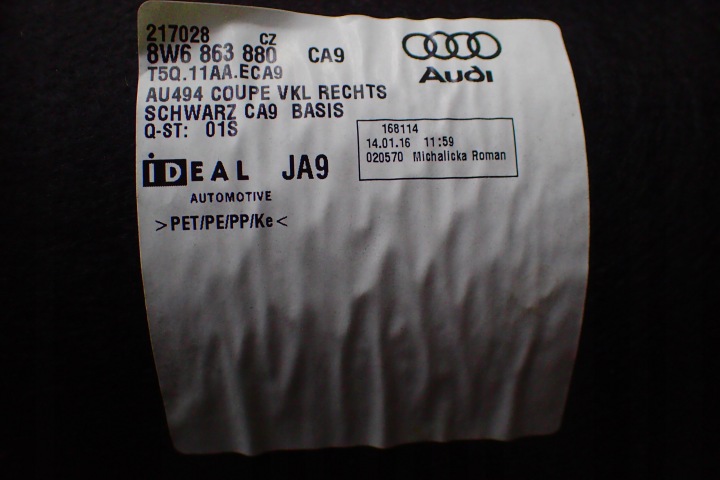 фото №6, Audi a5 8w карта багажника права 8w6863880