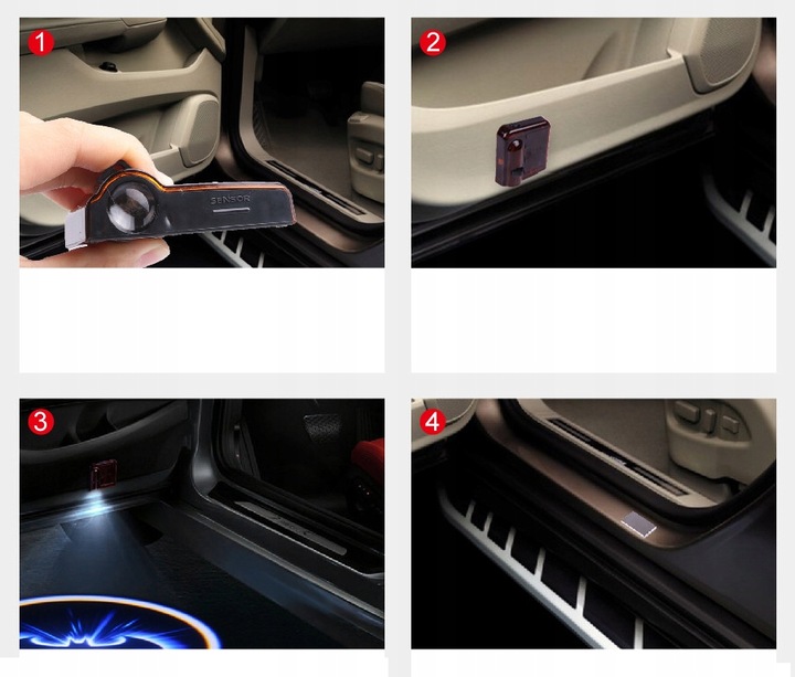 фото №14, 2x led логотип проектор hd бездротові na батареї honda всі моделі