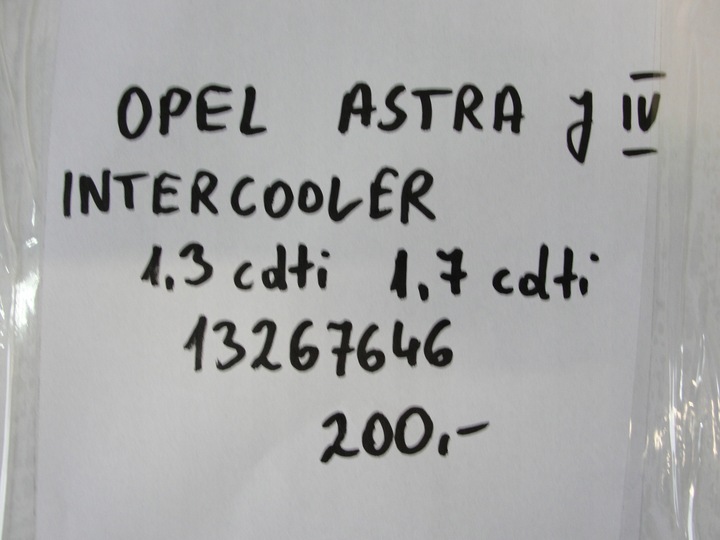 фото №5, Інтеркулер opel astra j iv 1.3 1.7 cdti 13267646