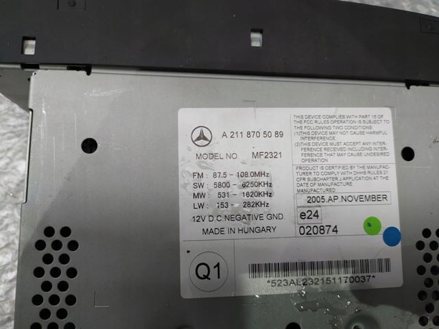 фото №13, Радіо cd mercedes w211 cls w219 mf2321
