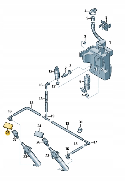 фото №1, Заглушка склоомивача vw polo 6r права
