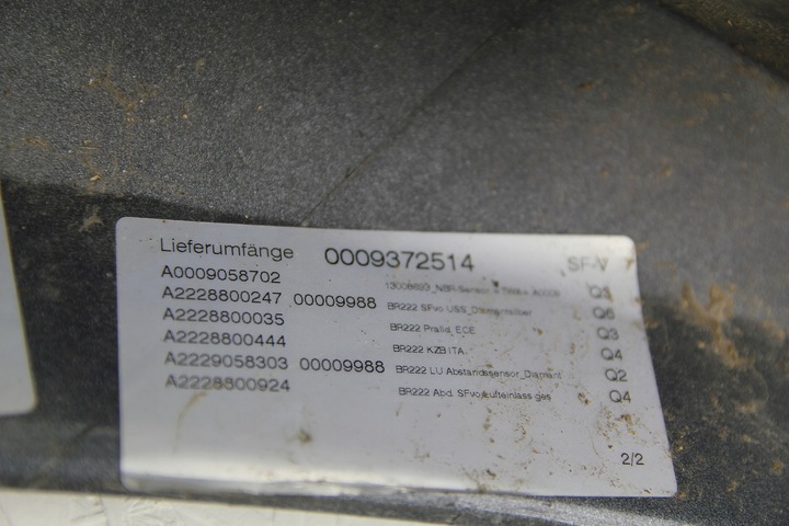 фото №7, Оригінальний бампер перед переднє mercedes s-klasa w222 a2228800147