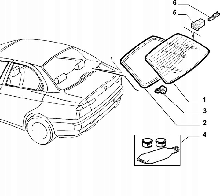 фото №2, Стекло зад задняя с подогревом alfa romeo 156 bn 2005