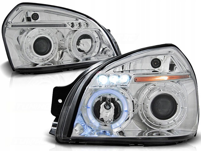 фото №1, Лампи фари hyundai tucson 04-10r кільця led хром + лампочки безкоштовно!!