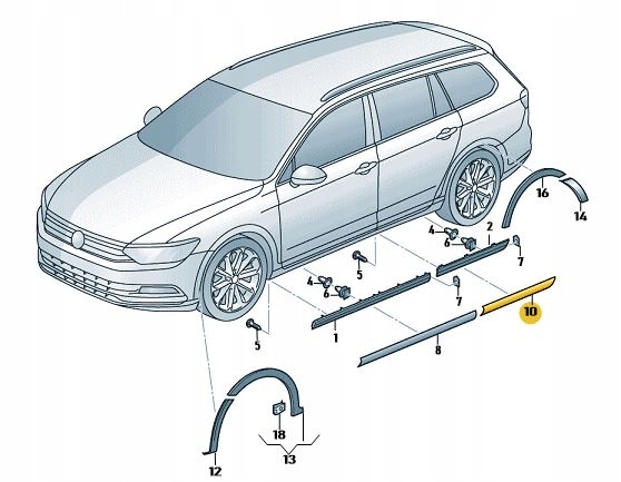 фото №4, Планка декоративна хром na двері vw passat b8 ліва