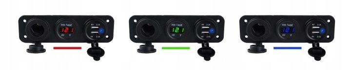 фото №9, Панель вольтметр зарядний пристрій 2x usb 3,1a 3w1 гніздо прикурювача автомобільні