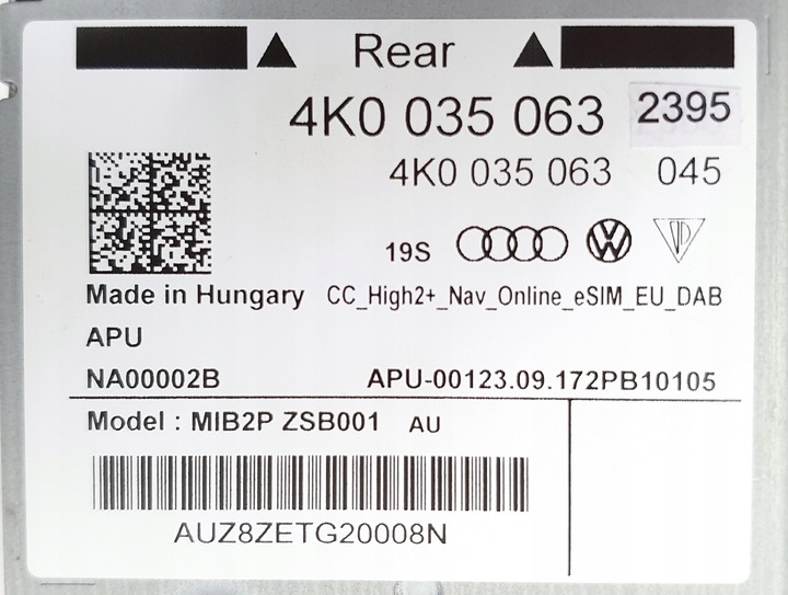 фото №11, Блок керування центральний mib2+ high audi q8 4k0035063