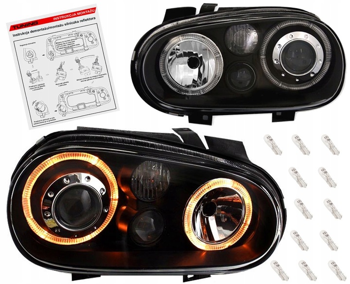 фото №1, Golf iv mk4 лампы фары противотуманные фары перед кольца