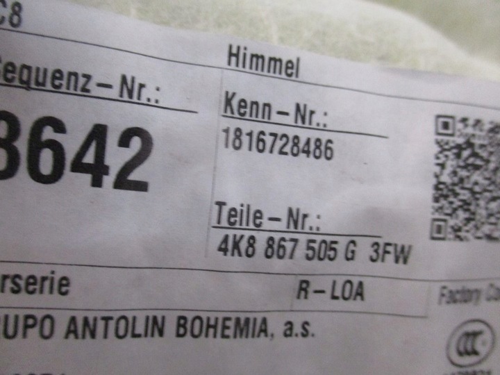 фото №6, Потолок audi a7 4k8 17r 4k8867505g