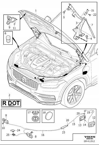 фото №10, Левый замок капота volvo оригинальный номер 32219545