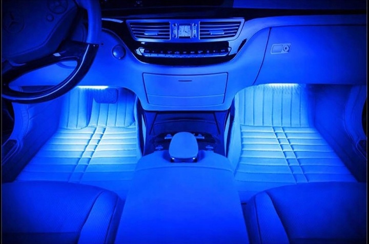 фото №11, Подсветка освещение интерьера кабины автомобиля шлейф молдинг led rgb 4x9