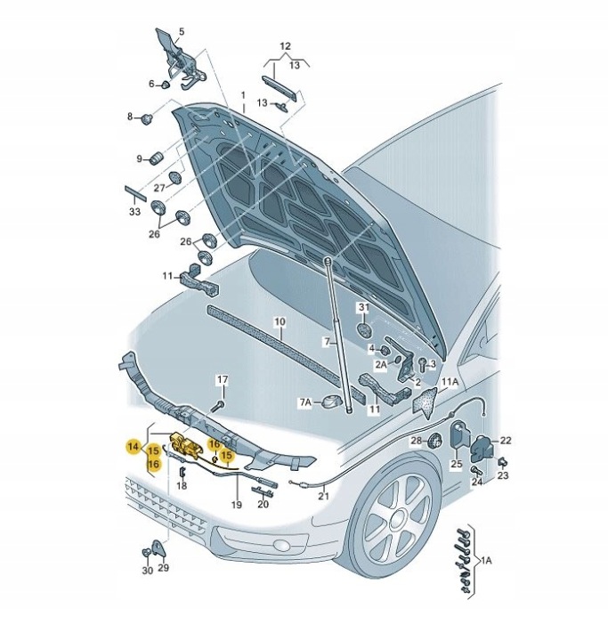 фото №13, Oem номер vag замок крышки двигателя audi a4, a5, q5, r8 08-
