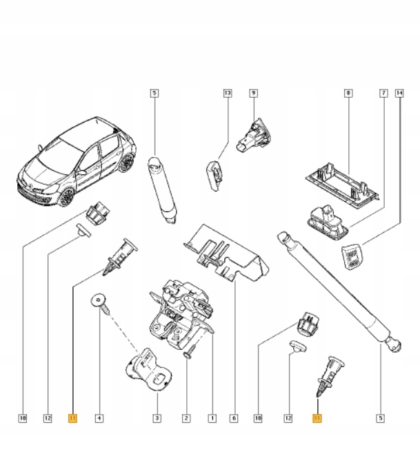 фото №8, Відбійник кришки зад renault megane iii iv clio iii iv 908788466r