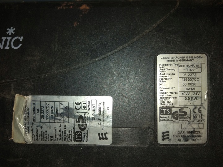 фото №2, Eberspacher airtronic m d4s daf
